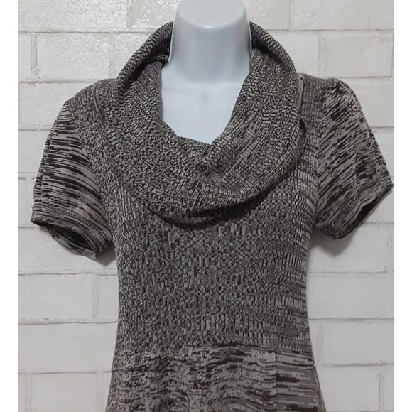 Sequin Hearts Sweater Dress Juniors' Girls Ladies L Short Sleeve Brown Cowl Neck - Picture 2 of 5